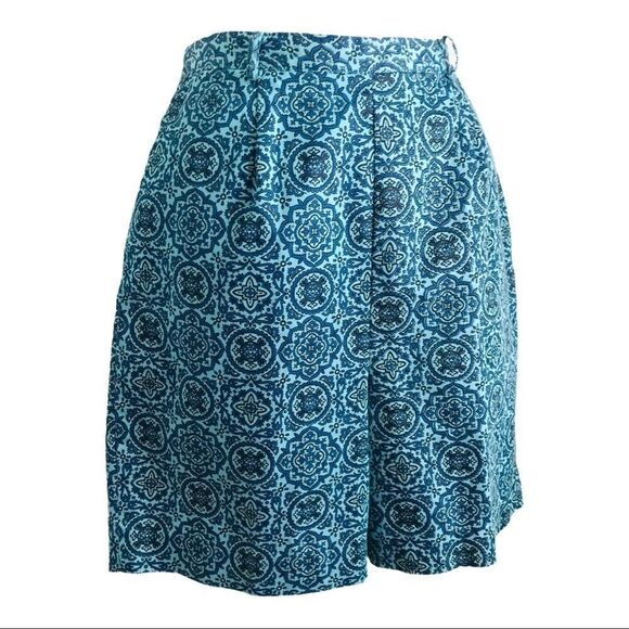 Vintage Paisley Geometric Bermuda Shorts Blue Size Small - Picture 3 of 11